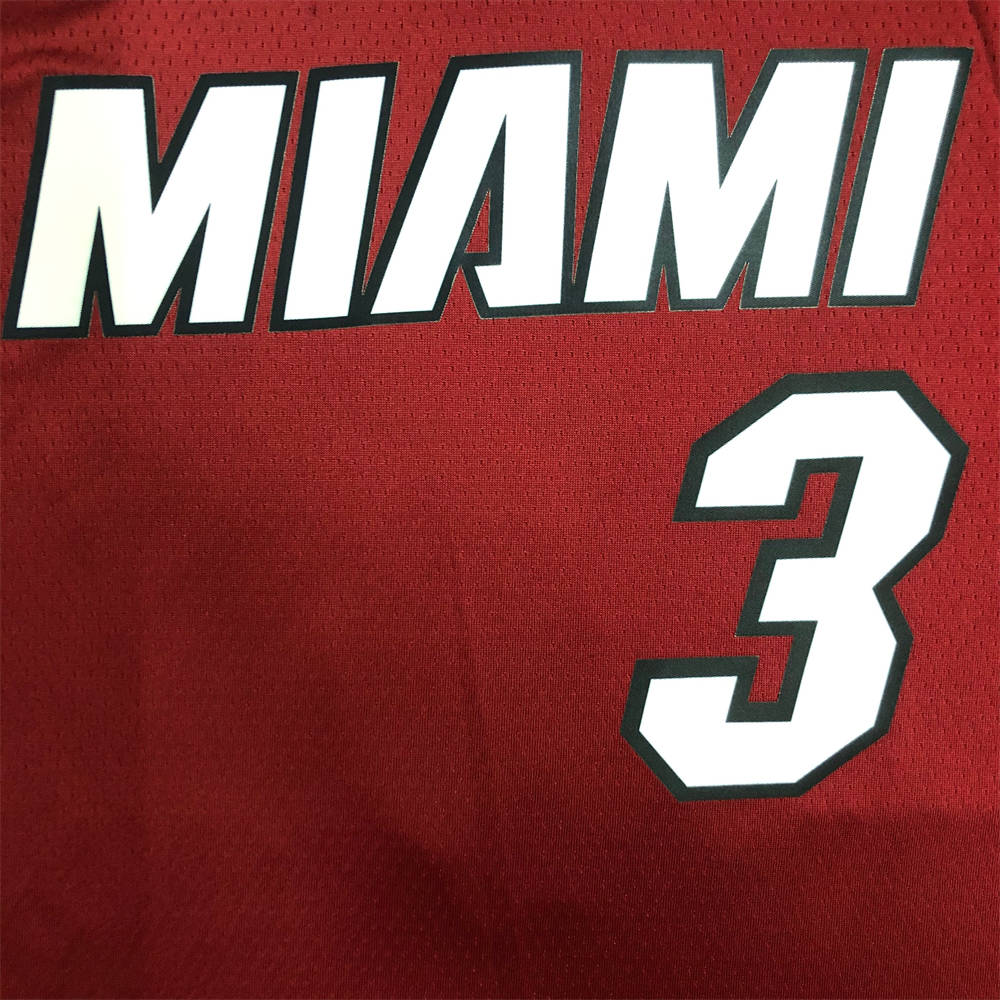 NBA Miami Hearts V-Neck Red 75th Anniversary Jersey WADE#3 S-XXL