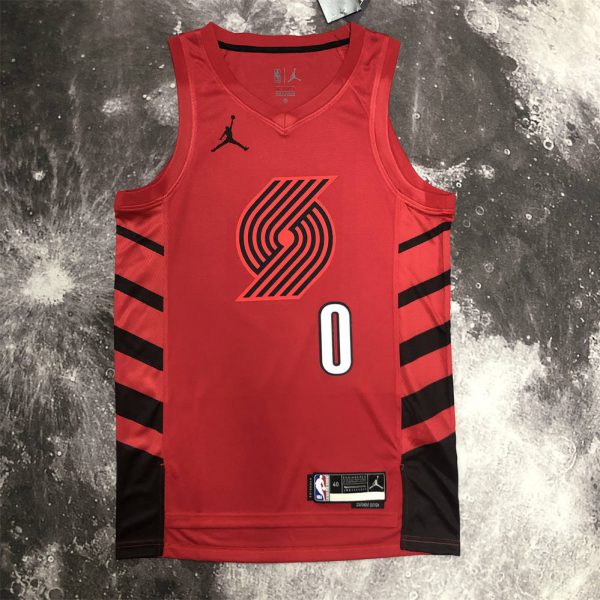 NBA Portland Trail Blazers V-Neck JORDAN Edition White Jersey LILLARD#0 S-XXL