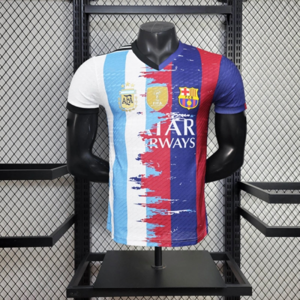 2025/26 Barcelona X Argentina Mixed Messi#10 Special Edition jersey Player Version