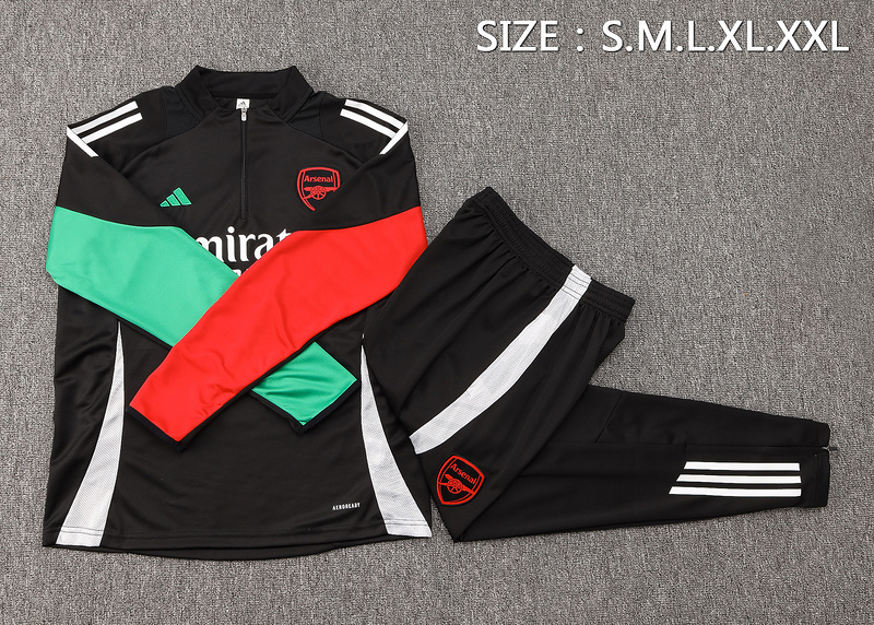 24/25 Arsenal Black Long-sleeved half-pull training kit Football team kit