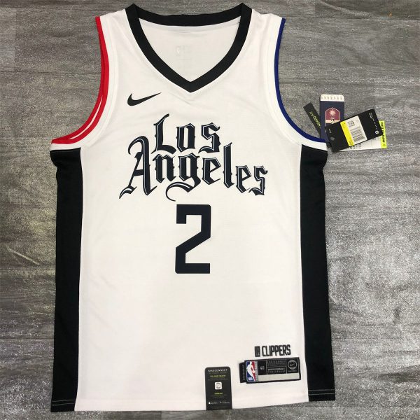 NBA Los Angeles Clippers V neck White Jersey LEONARD#2 S-XXL