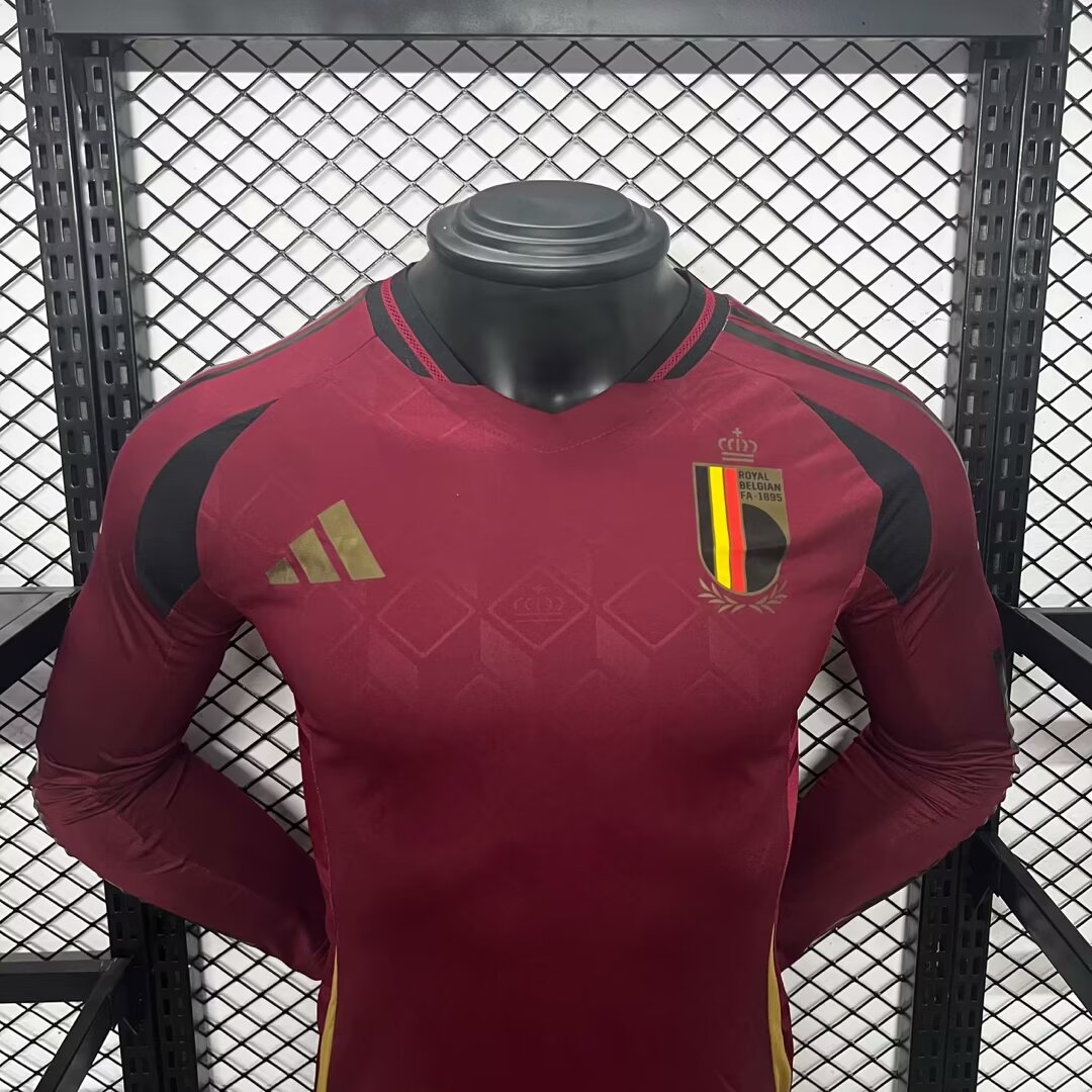 24/25 Belgium Euro Home Long Sleeves Jersey Player Version
