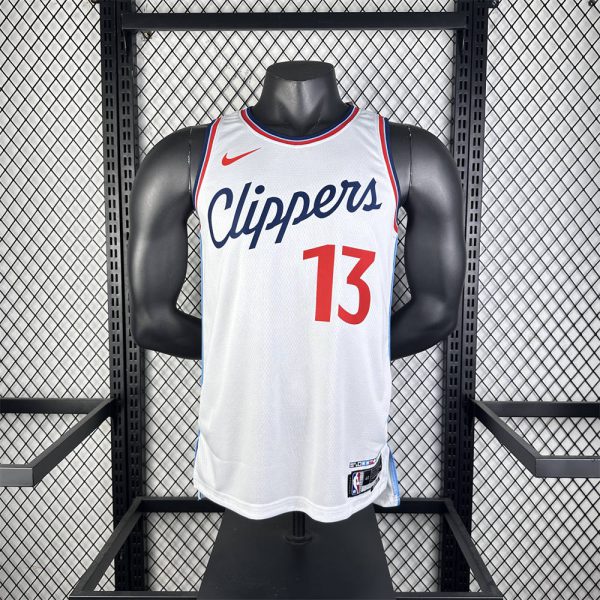 NBA Los Angeles Clippers 24/25 Round Neck White Jersey GEORGE#13 S-XXL