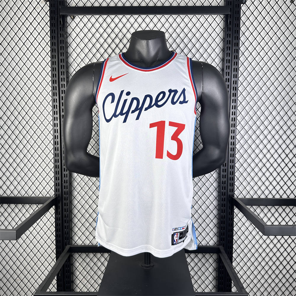 NBA Los Angeles Clippers 24/25 Round Neck White Jersey GEORGE#13 S-XXL