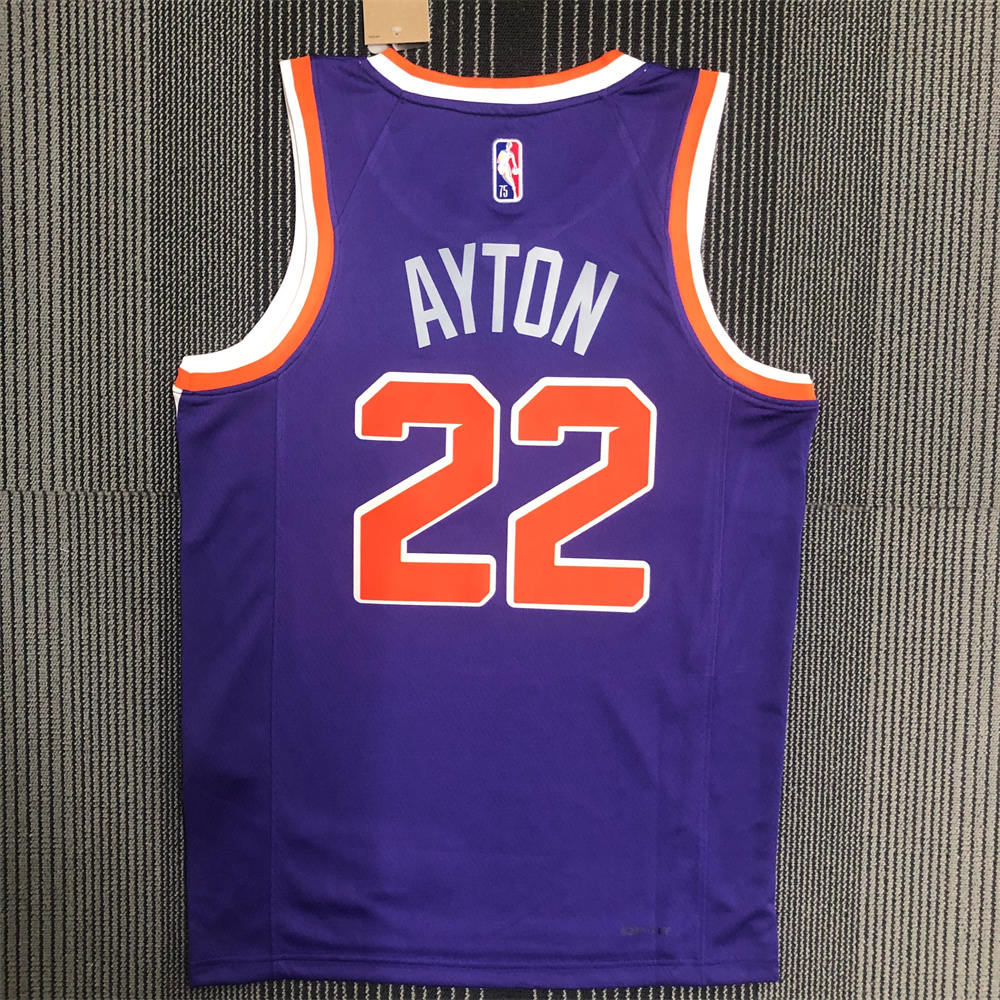 NBA Phoenix Suns V-Neck Purple 75th Anniversary AYTON#22 jersey S-XXL