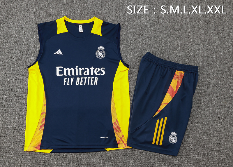 24/25 Real Madrid Royal blue Training Set Shirt and Shorts