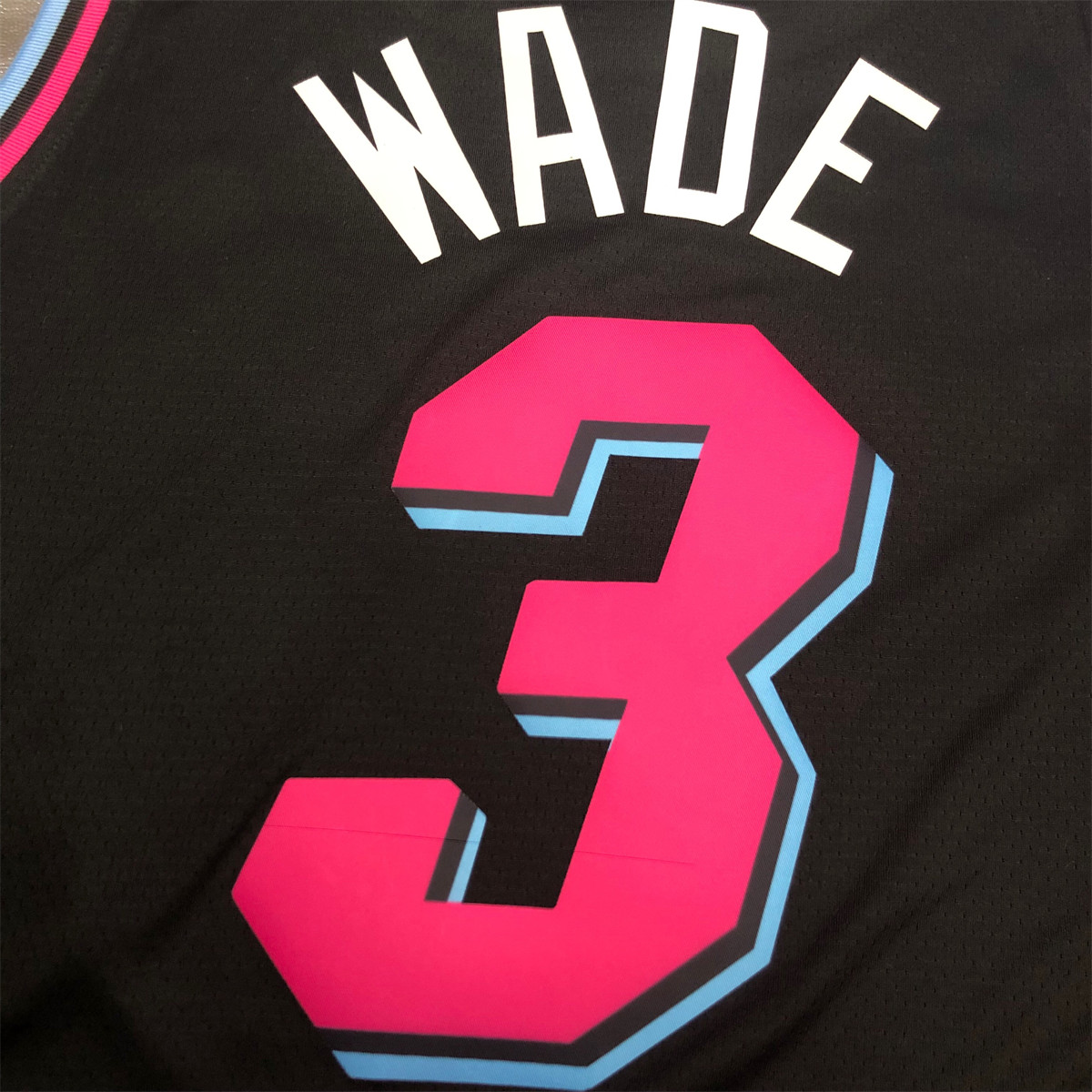 NBA Miami Hearts round neck Black Jersey Wade#3 S-XXL
