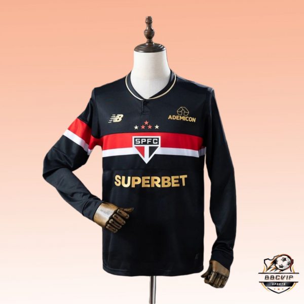 2025/26 Sao Paulo Second Away Black jersey Long Sleeve Fan Version
