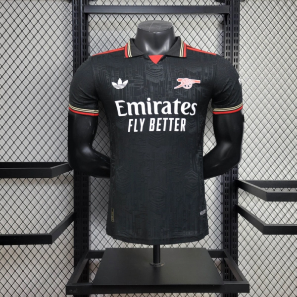 2025/26 Arsenal training POLO Black jersey Player Version