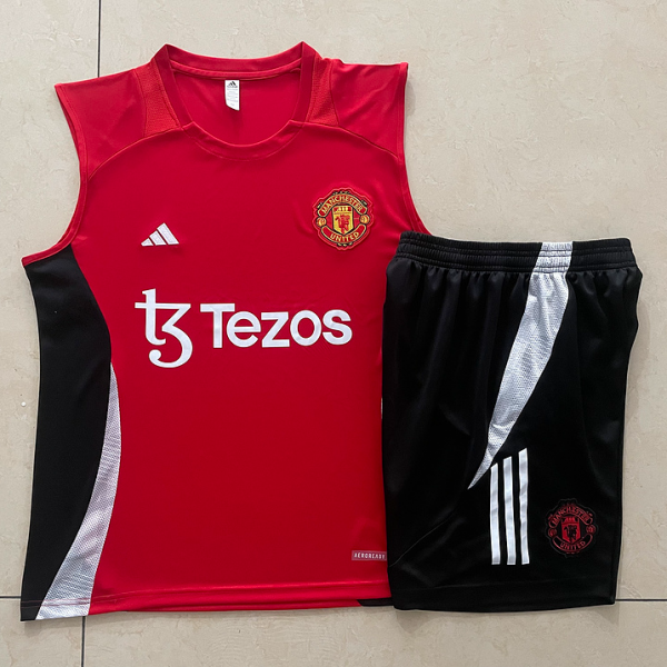24/25 Manchester United Red Training Set Shirt and Shorts