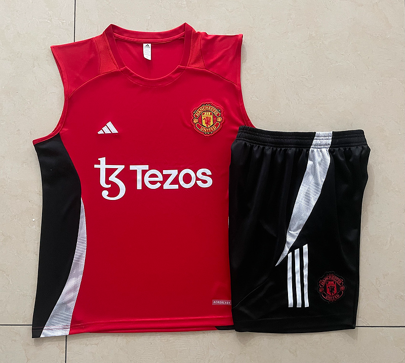 24/25 Manchester United Red Training Set Shirt and Shorts
