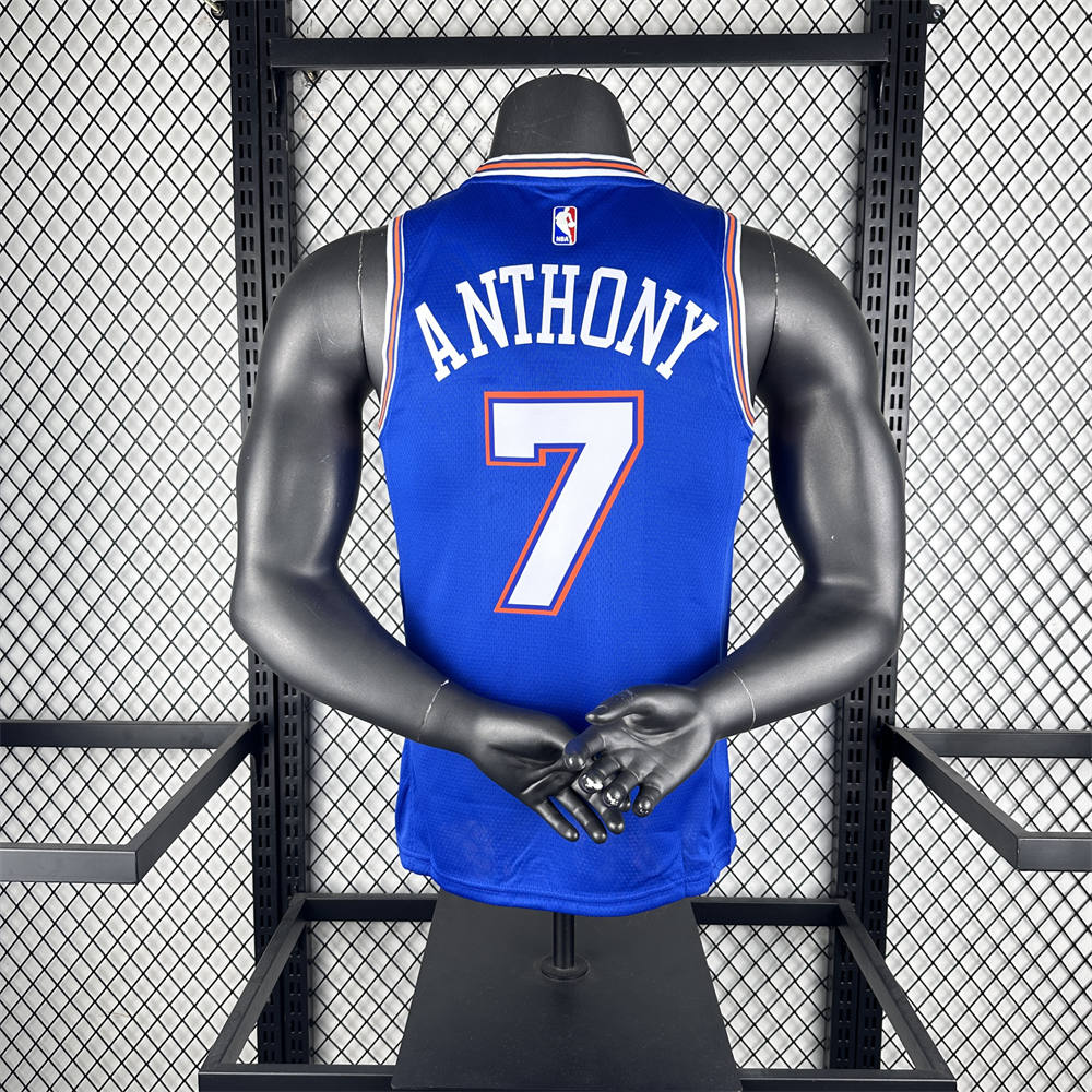 NBA New York Knicks 2024 JORDAN Edition Round Neck Blue jersey ANTHONY#7 S-XXL