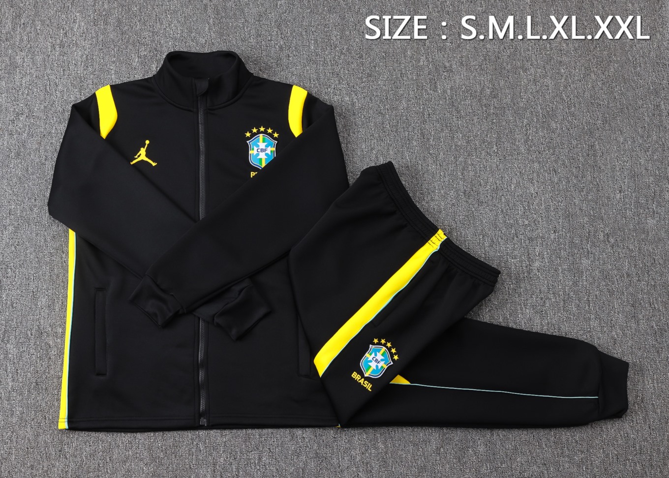 2026 Brazil Black Jacket Training Suit Set