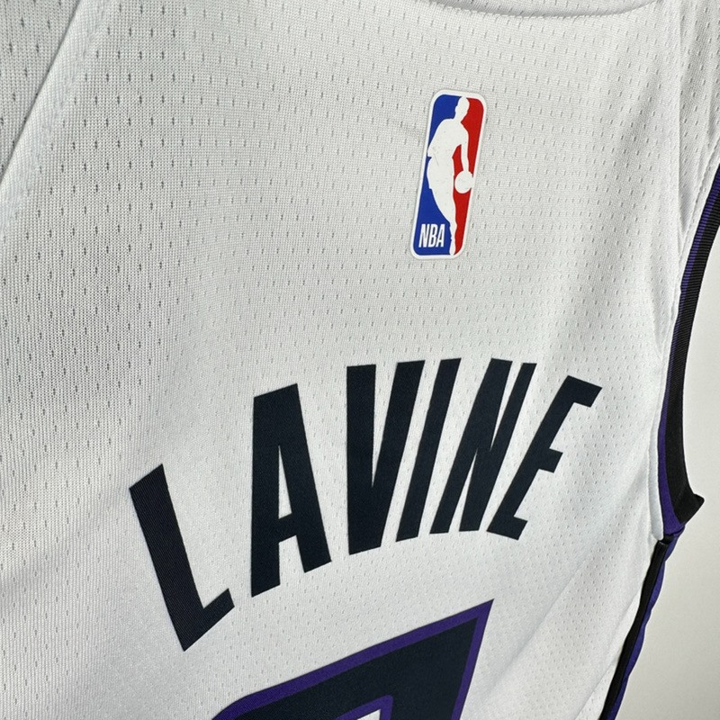 NBA Scaramento Kings 2024 V-Neck White jersey LAVINE#8 S-XXL