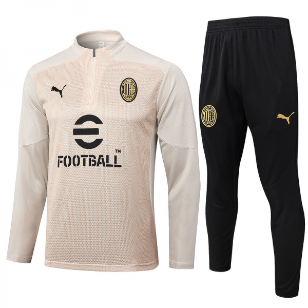 24/25 AC Milan Apricot Long-sleeved half-pull training kit Football team kit