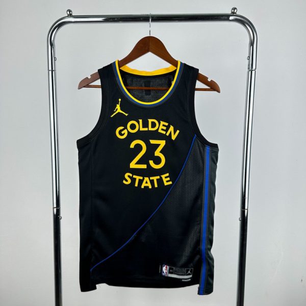 NBA 2025 Golden State Warriors Round Neck JORDAN Edition Black Jersey GREEN#23 S-XXL