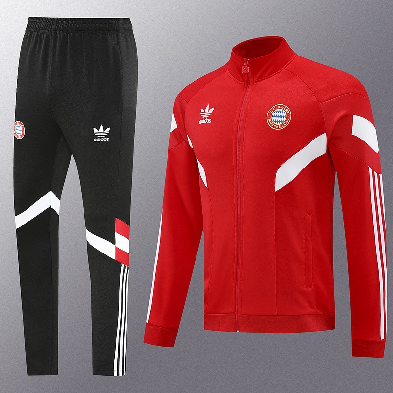 2024 Bayern Munich Red Jacket Training Suit Set Football Team Shirt Sports Fashion