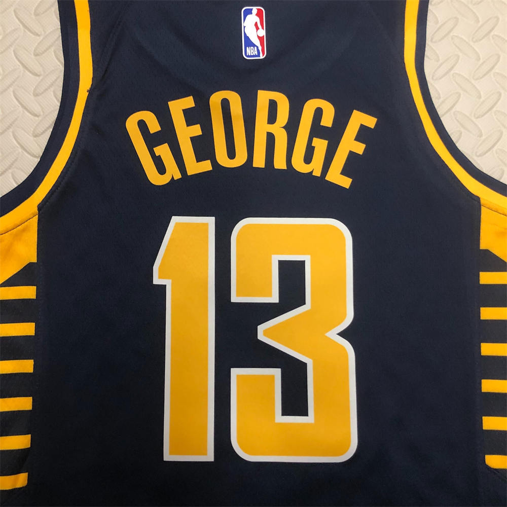 NBA Indiana Pacers V-Neck Black Jersey GEORGE#13 S-XXL