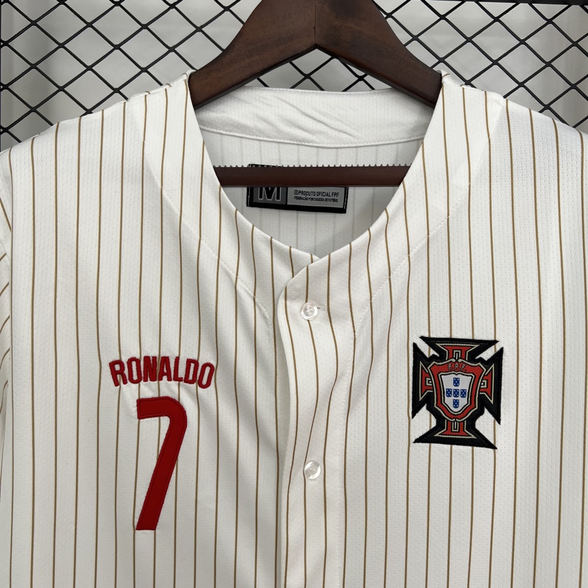 2025/26 Portugal US Pack Full-Button Baseball White jersey Fan version