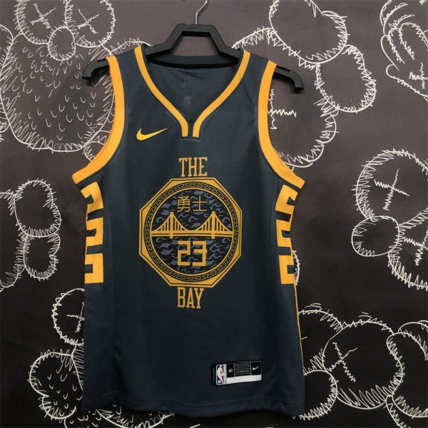 NBA Golden State Warriors V-Neck Black Jersey S-XXL