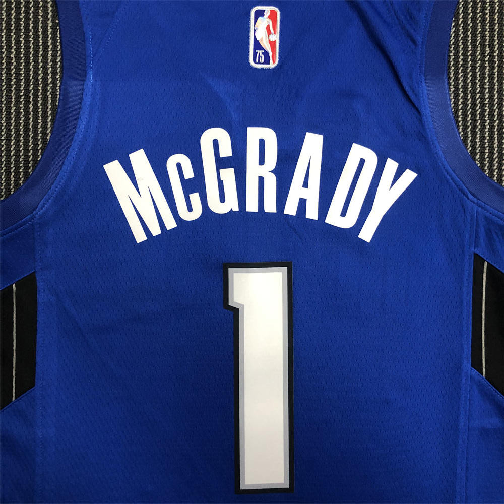 NBA Orlando Magic V-Neck Blue 75th Anniversary McGRADY#1 JERSEY S-XXL