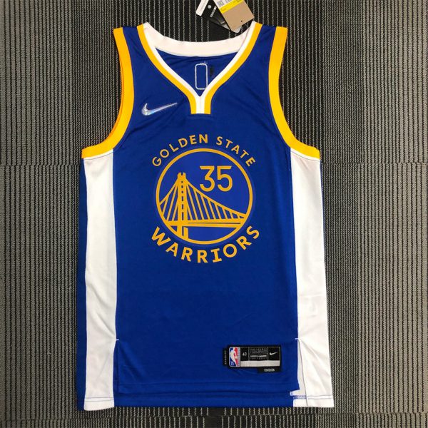 NBA Golden State Warriors V-Neck 75th anniversary Blue Jersey DURANT#35 S-XXL