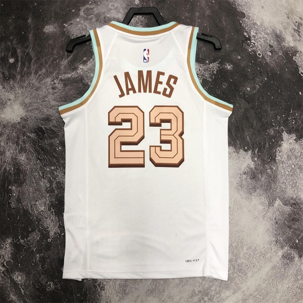 NBA Cleverland Cavaliers Round Neck White jersey JAMES#23 S-XXL