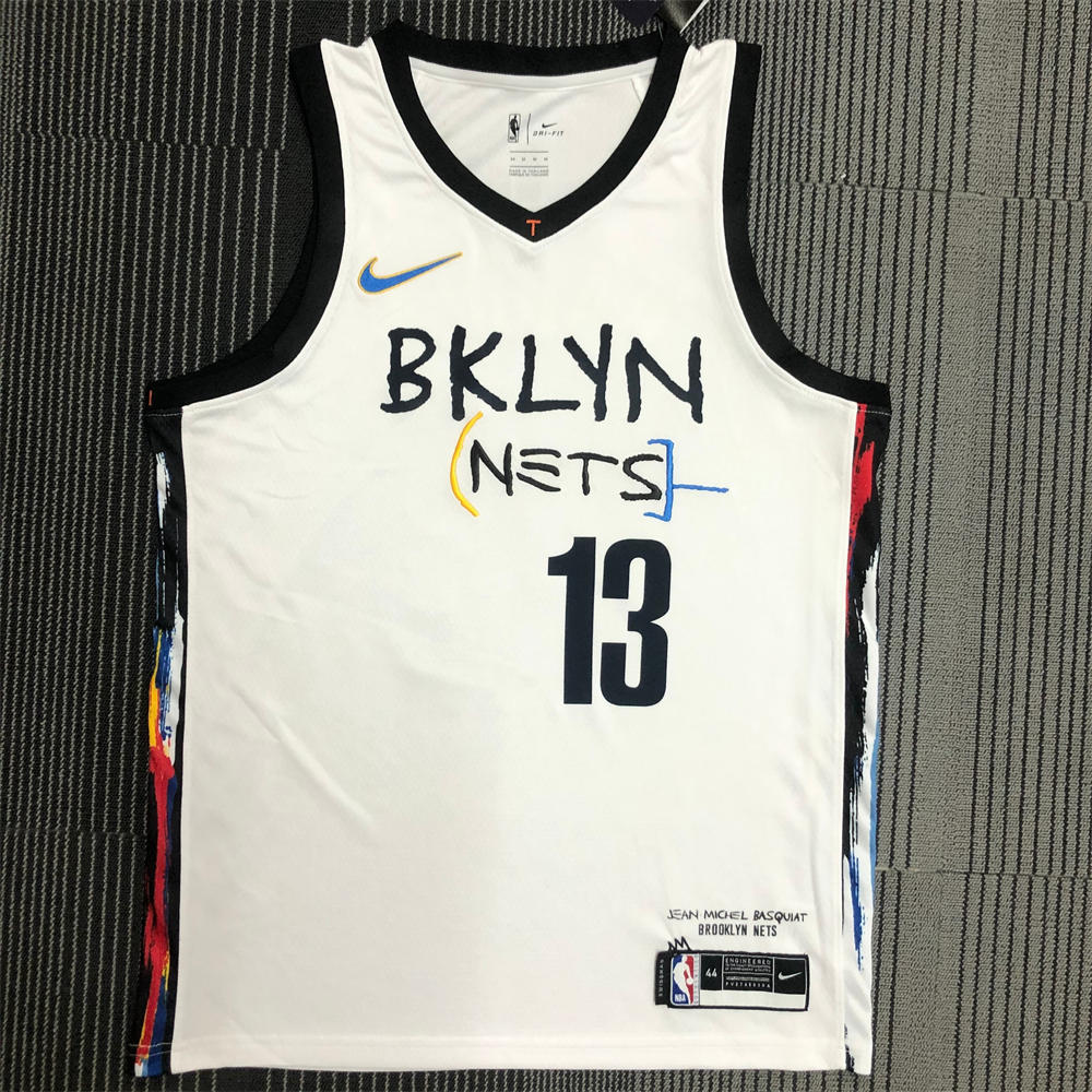 NBA Brooklyn Nets V-Neck White Jersey HARDEN#13 S-XXL