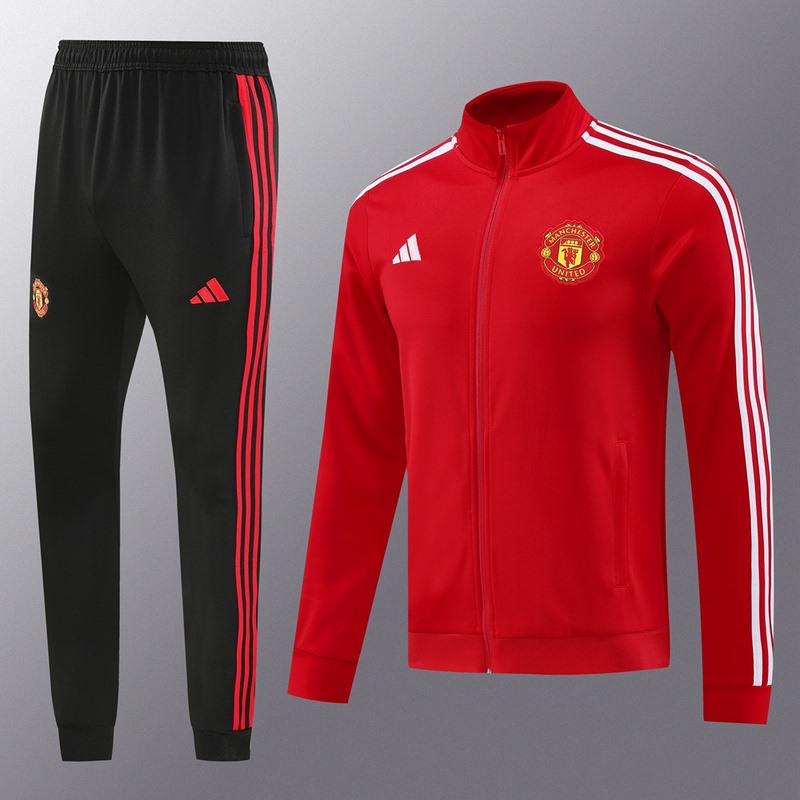 2024 Manchester United Red Jacket Training Suit Set Football Team Shirt Sports Fashion