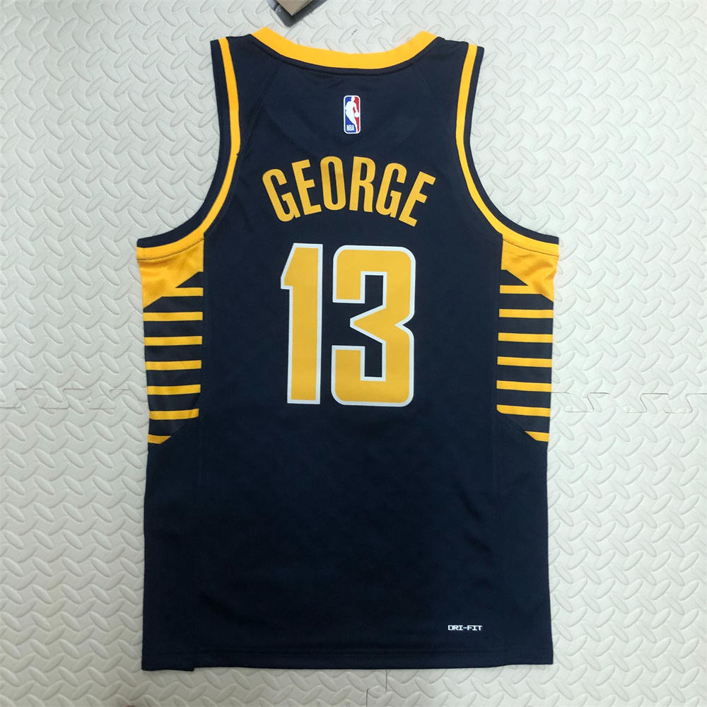 NBA Indiana Pacers V-Neck Black Jersey GEORGE#13 S-XXL