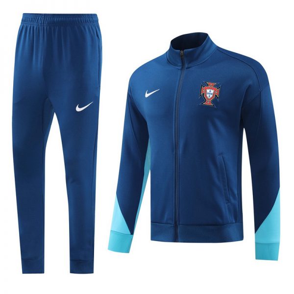2024 Portugal Royal Blue Jacket Training Suit Set Football Team Shirt Sports Fashion