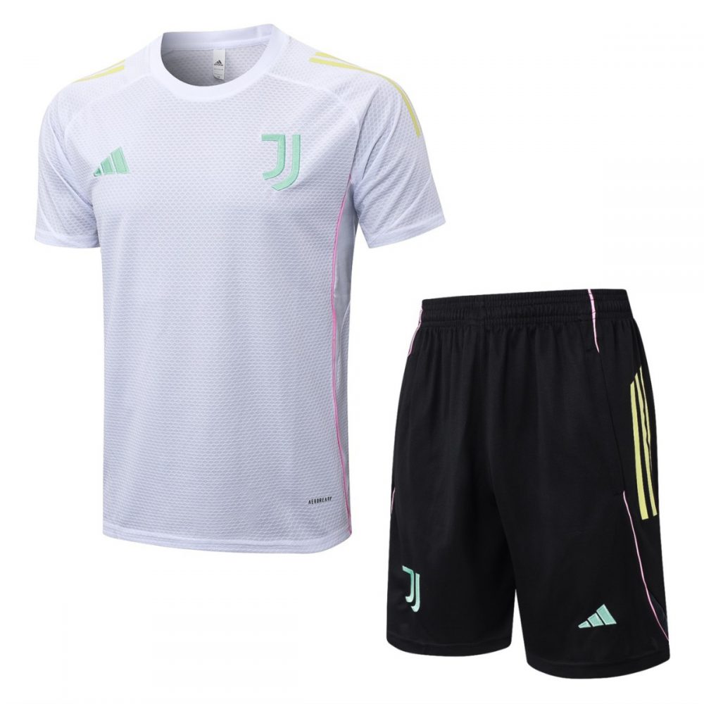 2026 Juventus White Training Set Shirt and Shorts