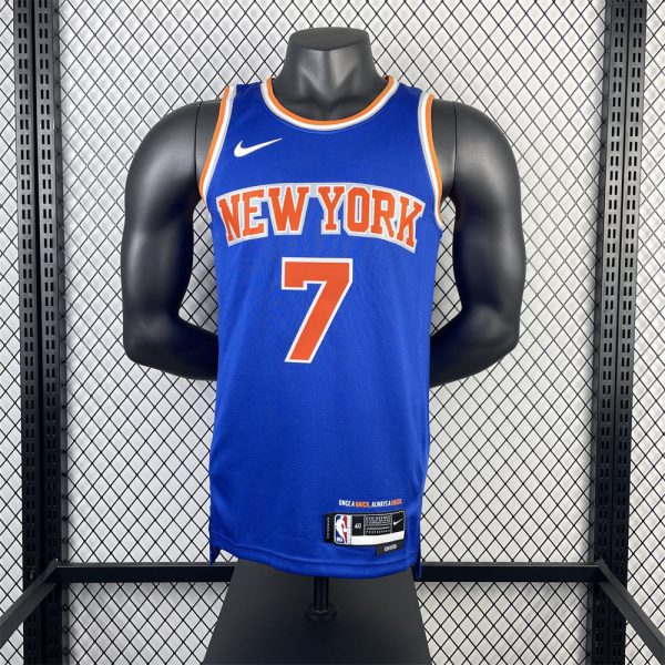 NBA New York Knicks Round Neck Blue jersey ANTHONY#7 S-XXL