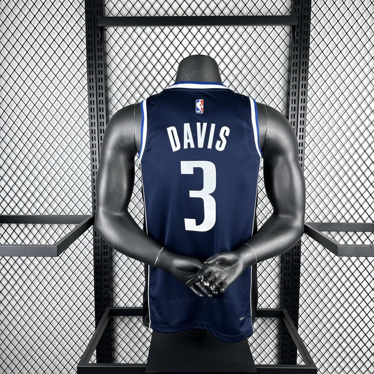 NBA Dallas Mavericks V-Neck Royal Blue Jersey DAVIS#3 S-XXL