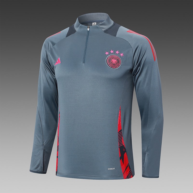 24/25 Germany Gray Long-sleeved half-pull training kit Football team kit