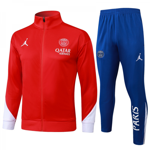 2024/25 Paris Red Jacket Training Suit Set Football Team Shirt Sports Fashion