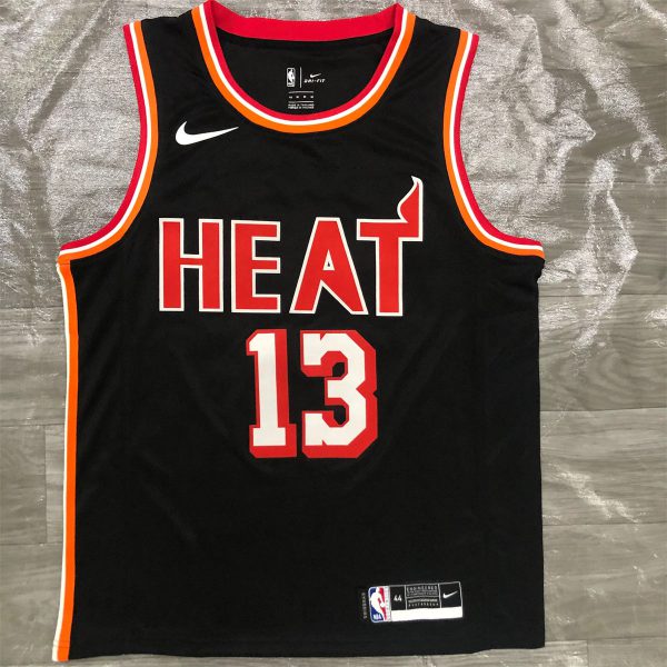 NBA Miami Hearts round neck Black Jersey ADEBAYO#13 S-XXL