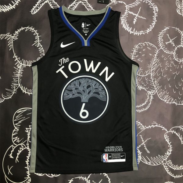 NBA Golden State Warriors V-Neck Black Jersey YOUNG#6 S-XXL