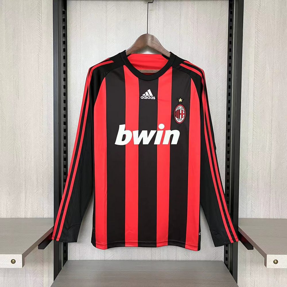 Retro AC Milan 08/09 Long Sleeve Home jersey Fan Version