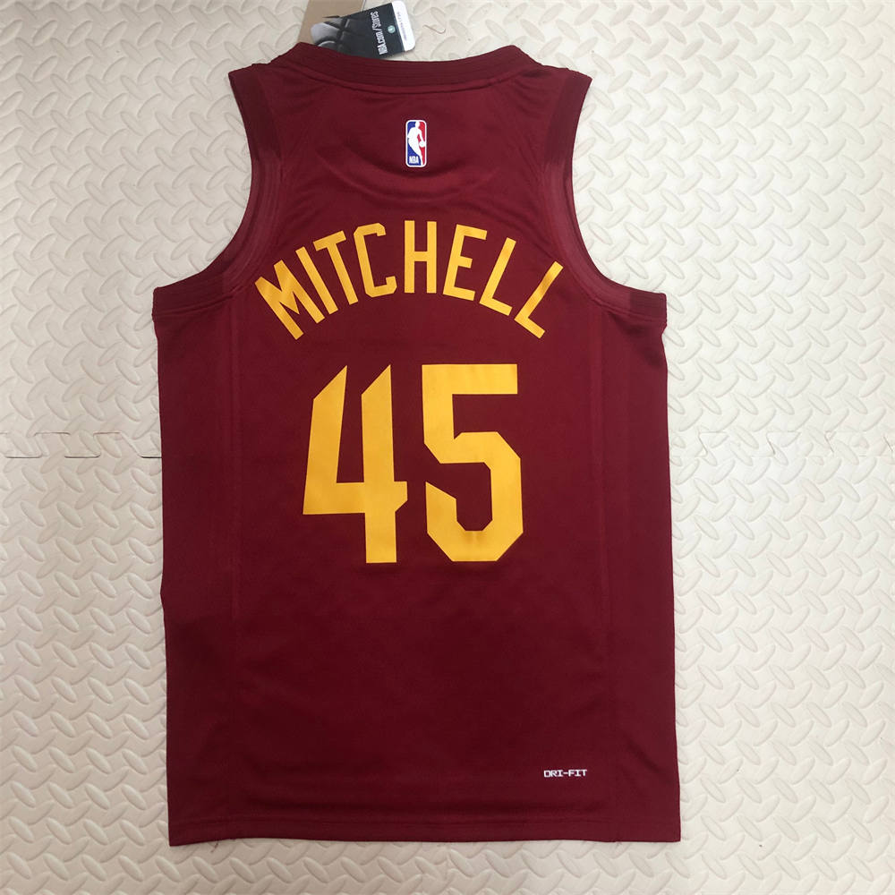 NBA Cleverland Cavaliers Round Neck Red jersey MITCHELL#45 S-XXL