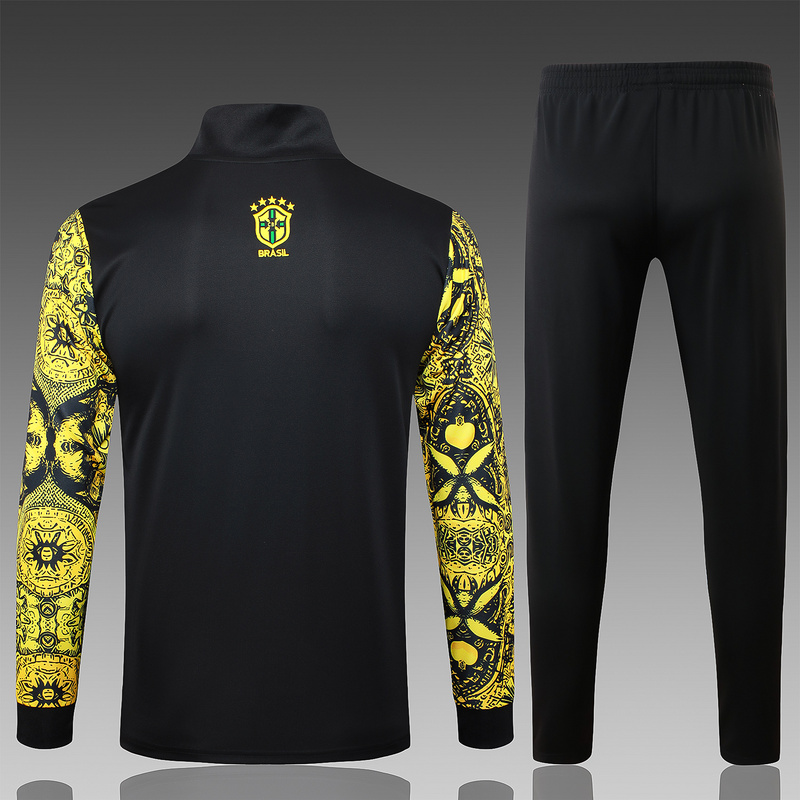 2024/25 Brazil Yellow Jacket Training Suit Set Football Team Shirt Sports Fashion