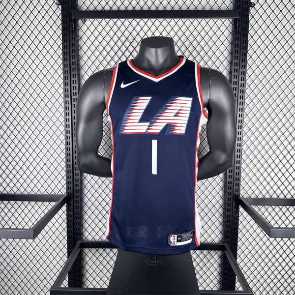 NBA Los Angeles Clippers 2019 City Edition Round Neck dark blue Jersey HARDEN#1 S-XXL