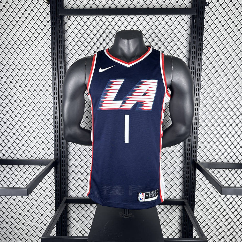 NBA Los Angeles Clippers 2019 City Edition Round Neck dark blue Jersey HARDEN#1 S-XXL