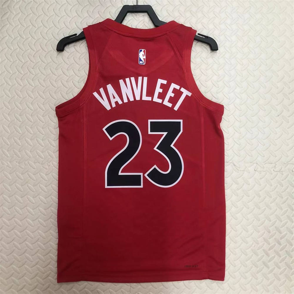 NBA Toronto Raptors V-Neck Red Jersey VANVLEET#23 S-XXL