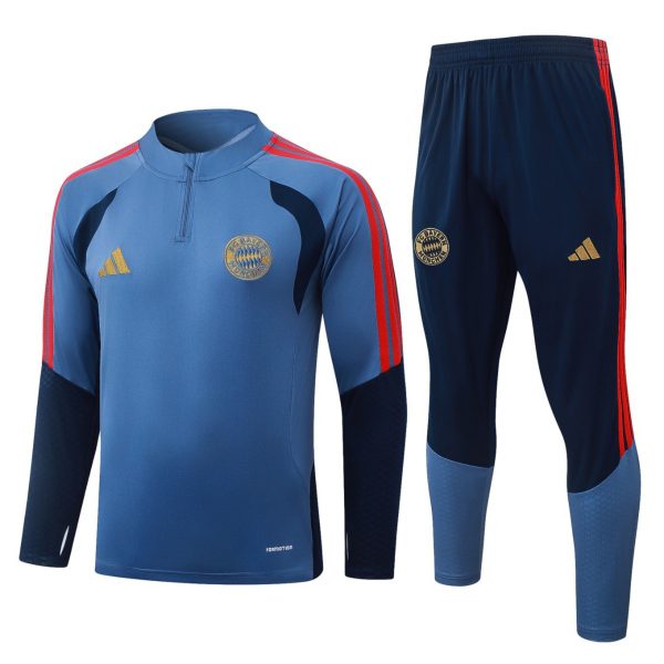 2026 Bayern Munich Medium Blue Long-sleeved half-pulltraining kit