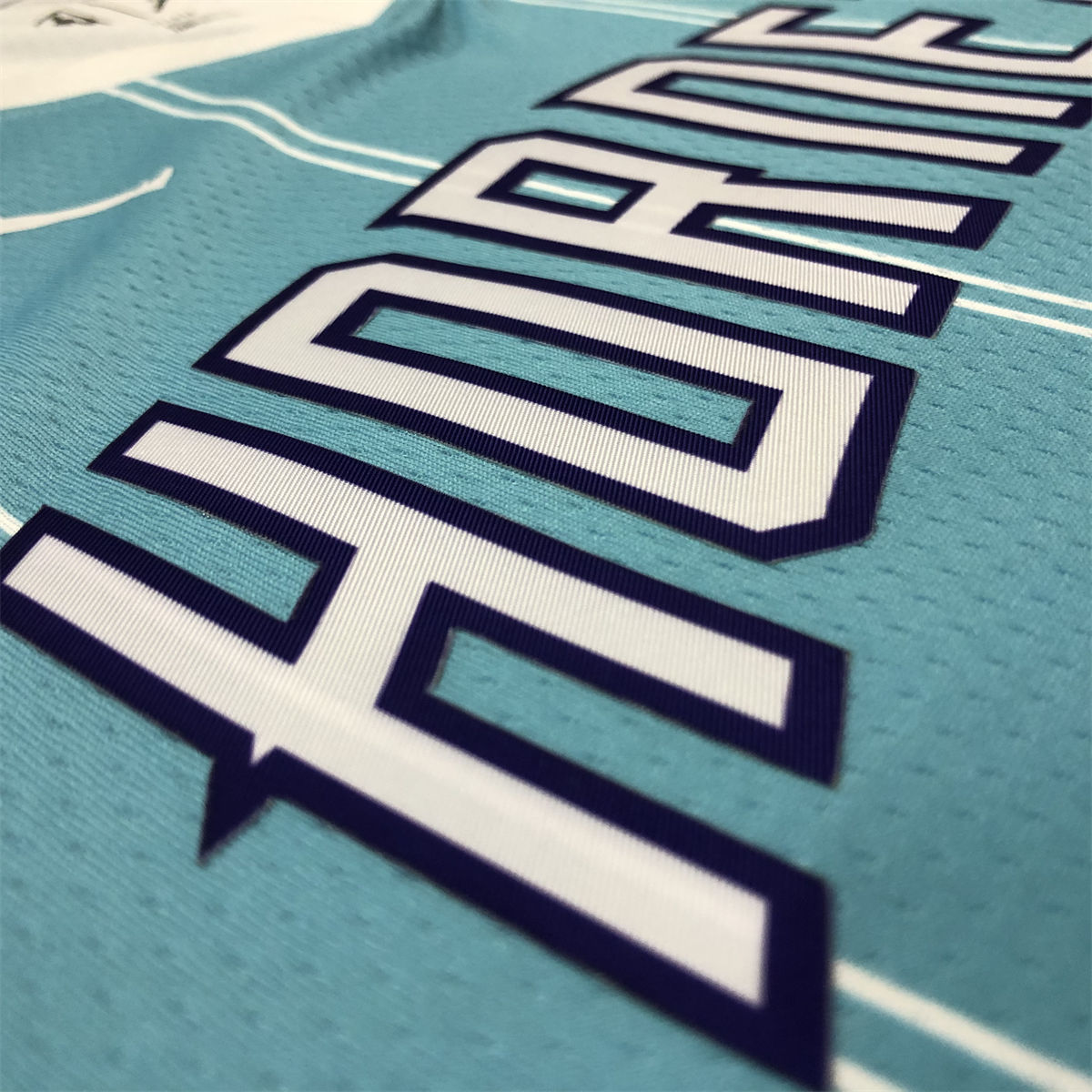 NBA Charlotte Hornets V-Neck Light Blue Jersey BALL#2 S-XXL