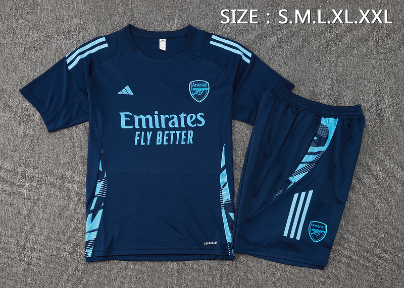 24/25 Arsenal Royal blue Training Set Shirt and Shorts