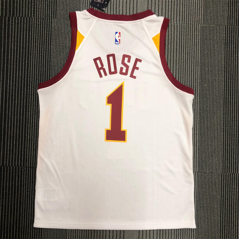 NBA Cleverland Cavaliers V-Neck White jersey ROSE#1 S-XXL