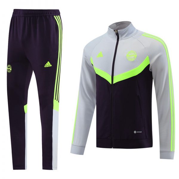 2024 Bayern Munich Grey Purple Jacket Training Suit Set Football Team Shirt Sports Fashion