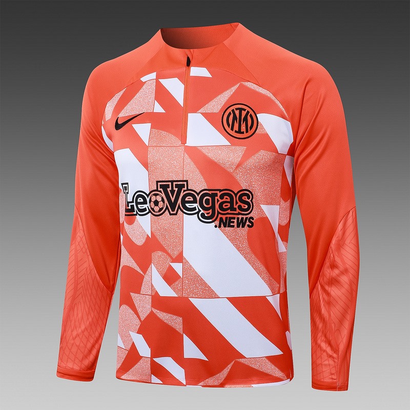 24/25 Inter Milan Orange Long-sleeved half-pull training kit Football team kit